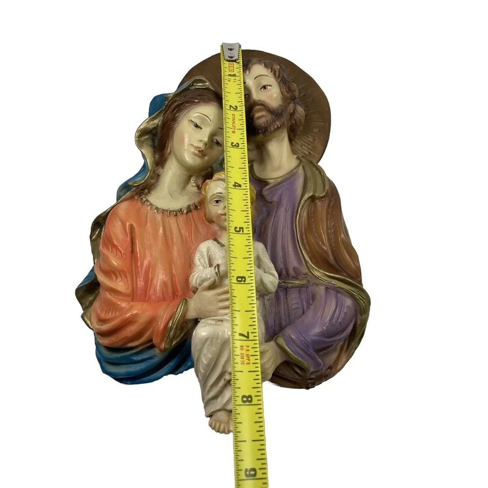 Vtg religious Holy Family Plaster Wall Hanging 3D‎ religious cottagecore